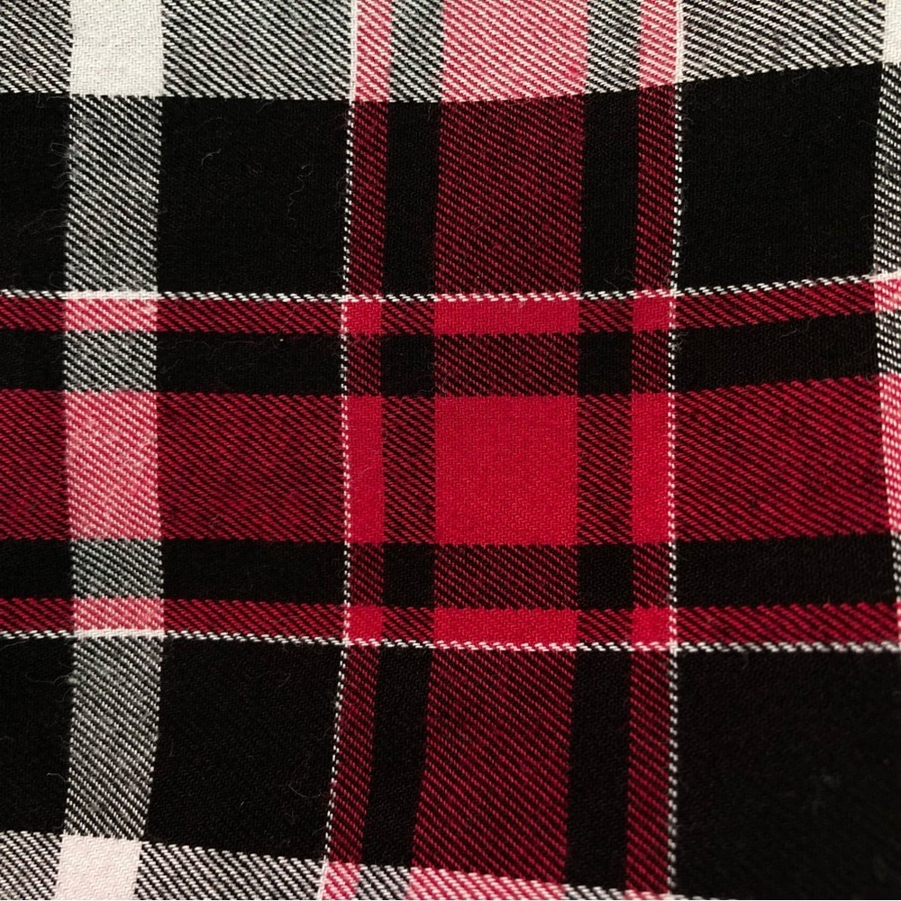 Lanz of Salzburg 100% Cotton Nightgown Dress Red Black Plaid Black Trim Size 1X - Picture 10 of 14